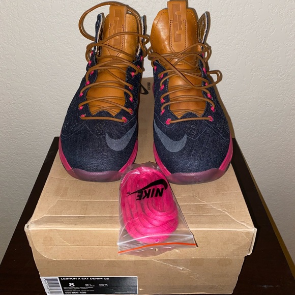 Lebron X Ten EXT QS Package Cork Denim Suede Hazel - Picture 5 of 16